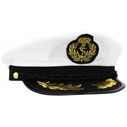 Smiffys - Cappello da capitano, colore Bianco con...