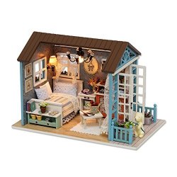 CUTEBEE mini Dollhouse di legno con mobili fai da...