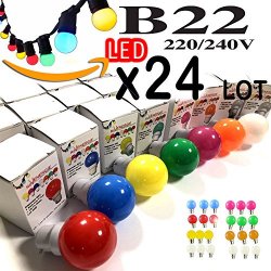Set di 24 lampadine LED B22 1 W per ghirlanda,...