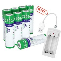 melasta 8 pack NiZn AA Batterie ricaricabili...