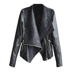 Giacca Donna Inverno In Pelle Pu Vintage Moto...