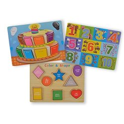 KIDS TOYLAND Set di puzzle classici in legno per...
