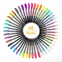 Set di 48 penne gel colorate - glitter,...