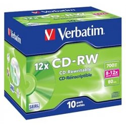Verbatim CD-RW Rewritable 700MB, 8-12x speed, 80...