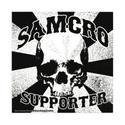 Sons Of Anarchy Samcro Skull B/W Sticker