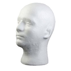 Male Styrofoam Foam Mannequin Manikin Head Model...