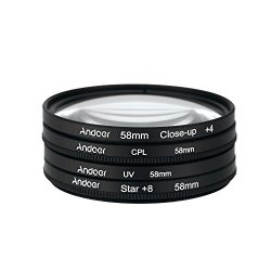 Andoer 58mm UV+CPL+Close-Up+4 +Star 8-Point...