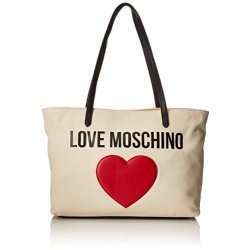 Love Moschino Borsa Canvas Naturale+pebble Pu Ner...