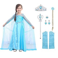 URAQT Costume da Principessa Elsa, per Bimba con...