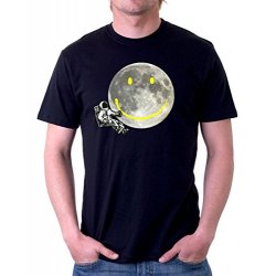 t-shirt humor Luna sorridente - astronauta...