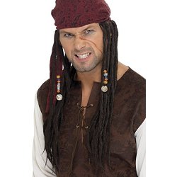 Smiffys - Bandana e parrucca da pirata, colore...