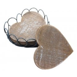 Gisela Graham Shabby Chic Wooden Heart Coasters...