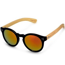 Navaris Clubmaster legno occhiali da sole rotondi...
